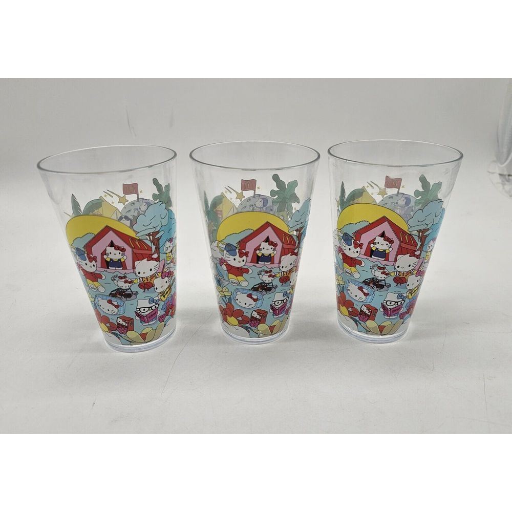 Hello Kitty & Peanuts Snoopy McDonald's 2024 Collectors Edition Cups Set Of 3